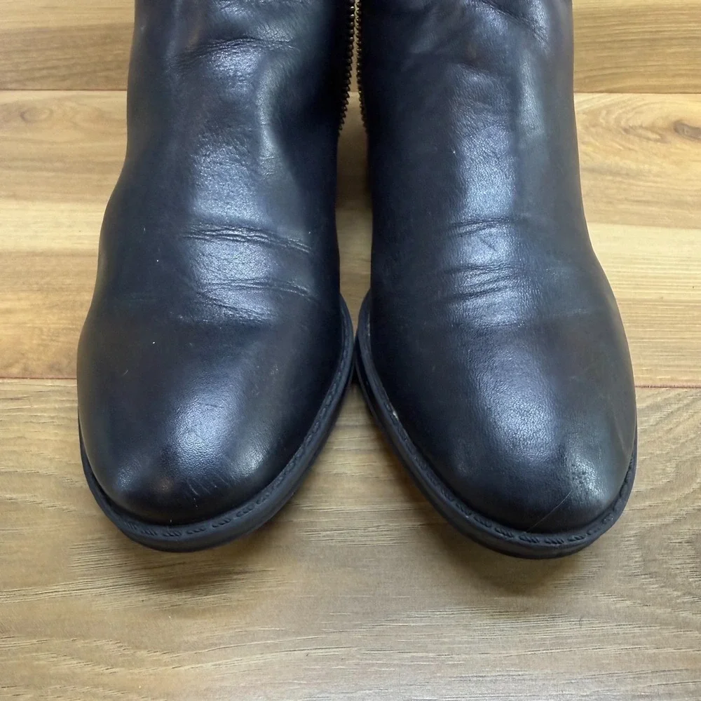 Karl Lagerfeld Mimi Tall‎ Boots Womens 6 M Black Leather Zipper Over The Knee